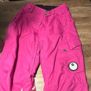 Rossignol Pink Ski Snow Pants Adjustable Velcro sides
